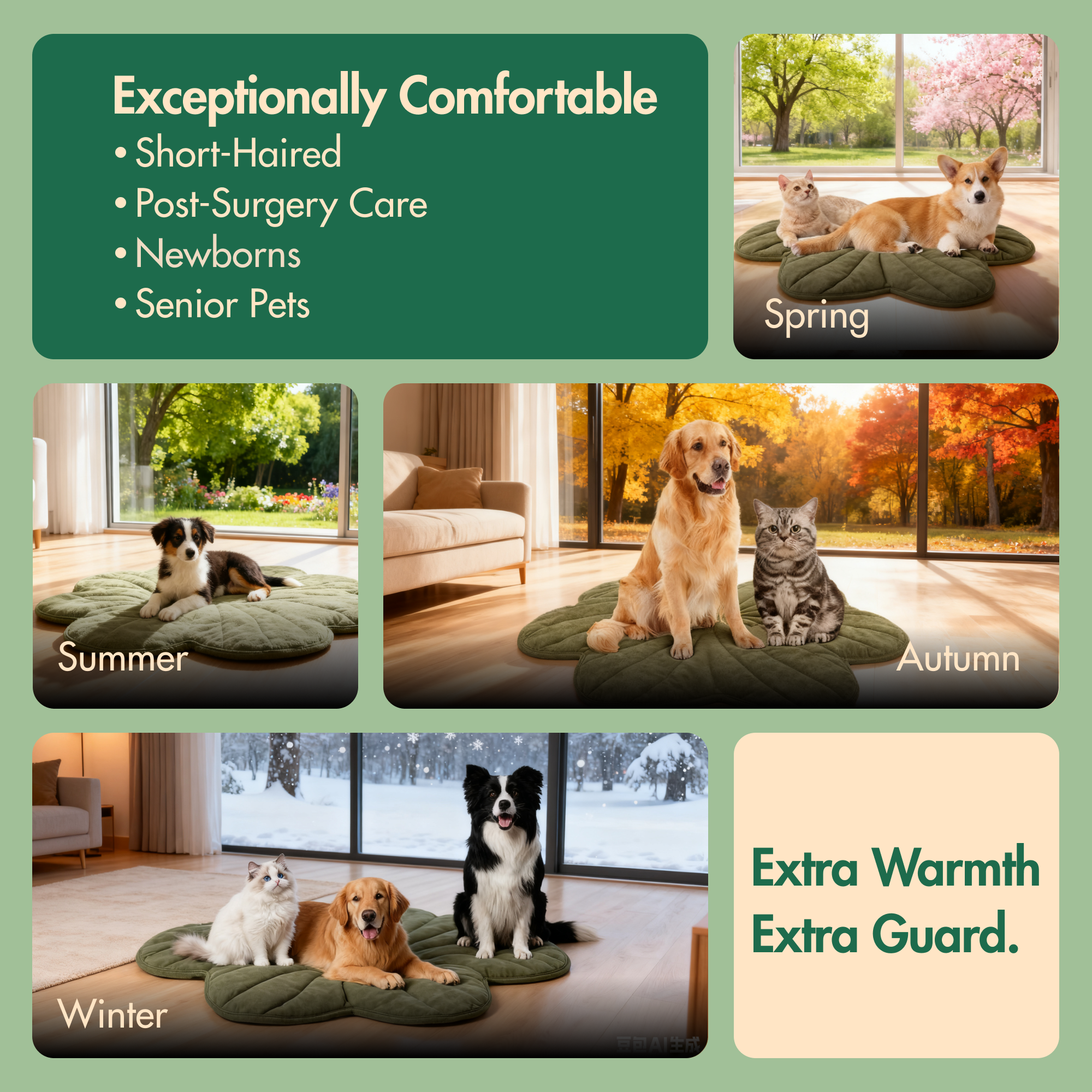 Maple Leaf-Shaped Pet Heating Mat