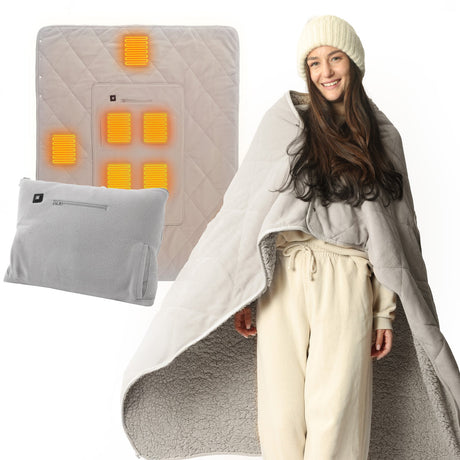 3-in-1 Battery Powered Heated Blanket- Z-Hug-7.4V