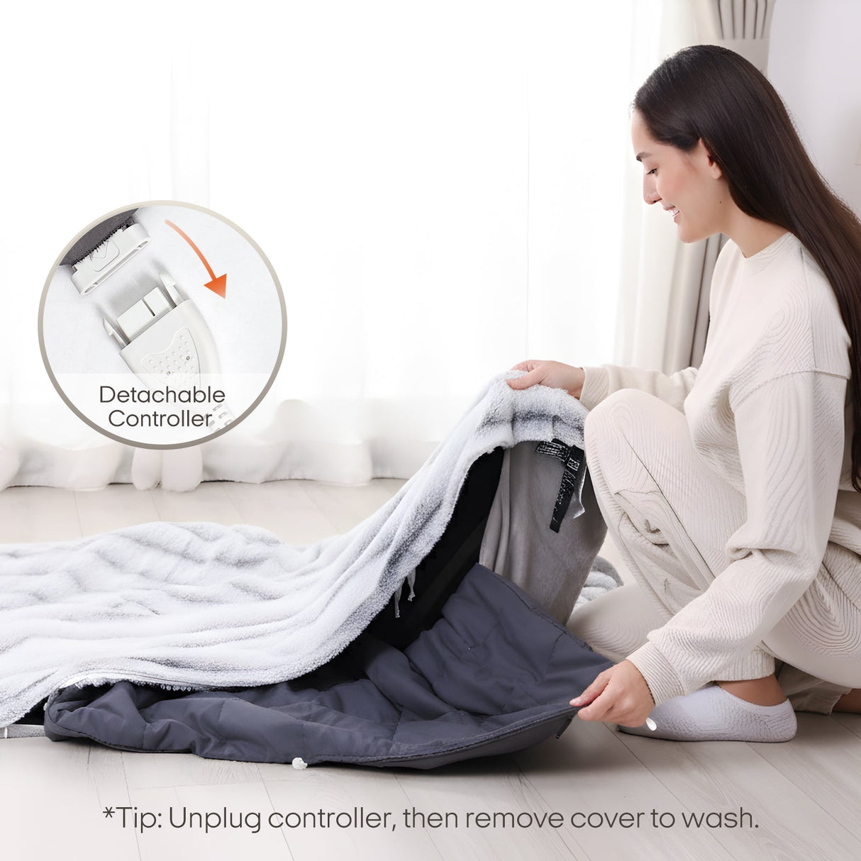 Fuzzy Calming Heated Weighted Blanket